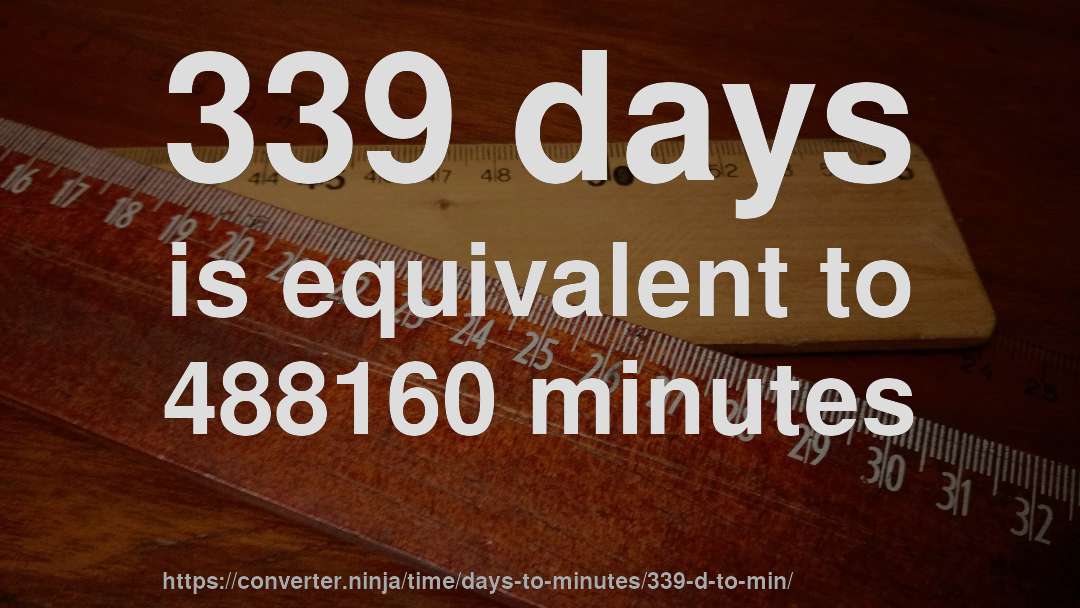 339 days is equivalent to 488160 minutes