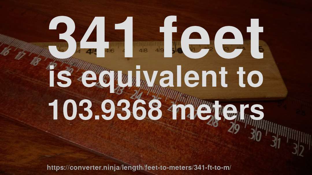 341 feet is equivalent to 103.9368 meters
