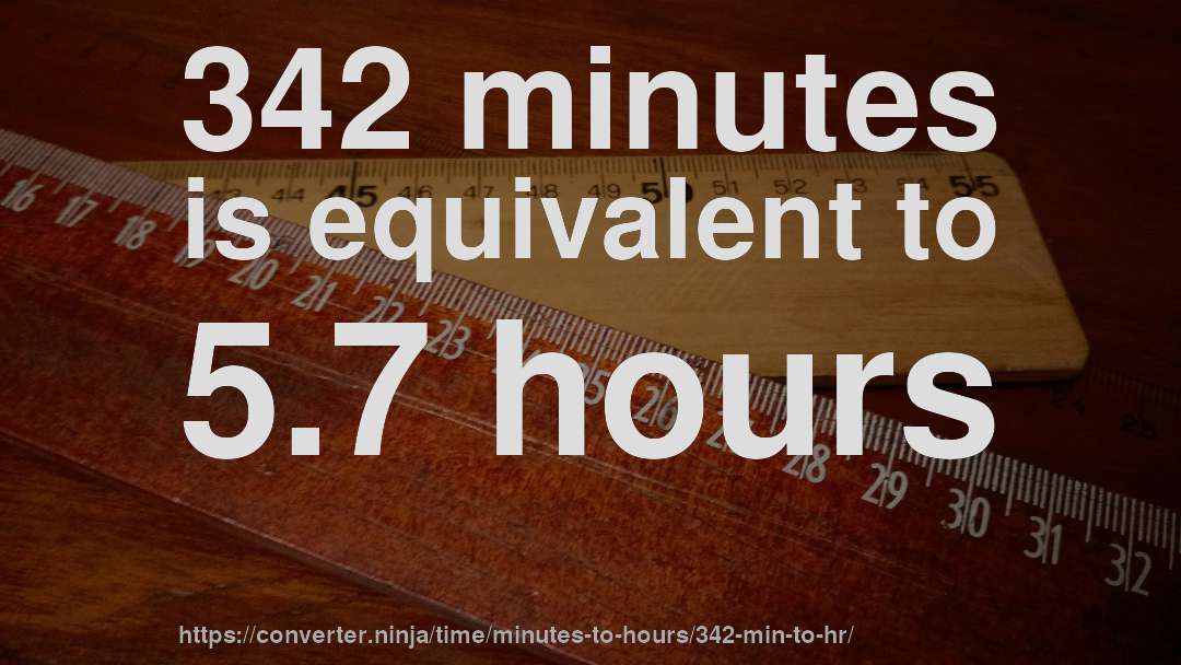 342 minutes is equivalent to 5.7 hours