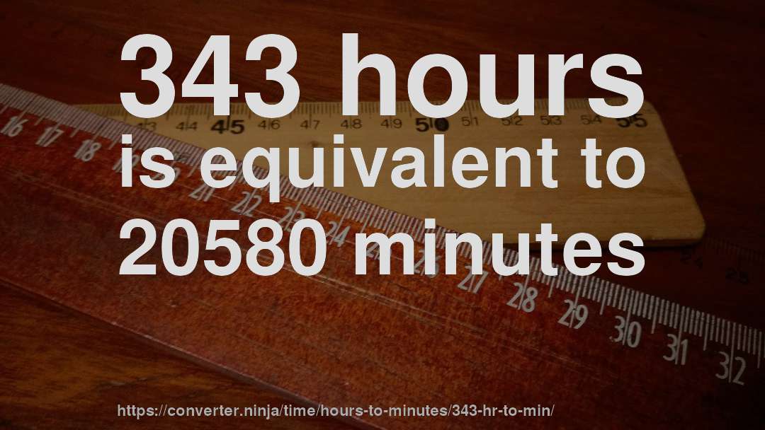 343 hours is equivalent to 20580 minutes