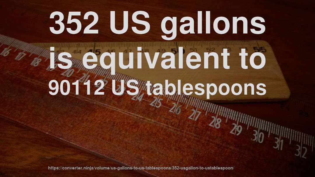 352 US gallons is equivalent to 90112 US tablespoons