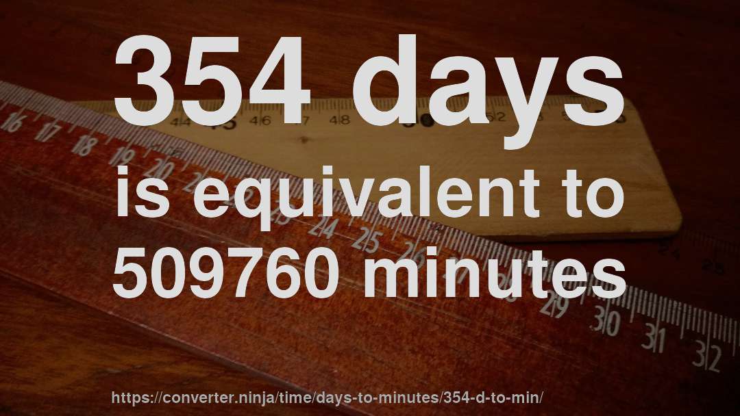 354 days is equivalent to 509760 minutes
