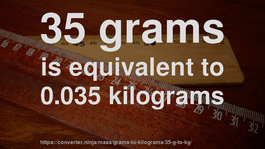 35 grams is equivalent to 0.035 kilograms