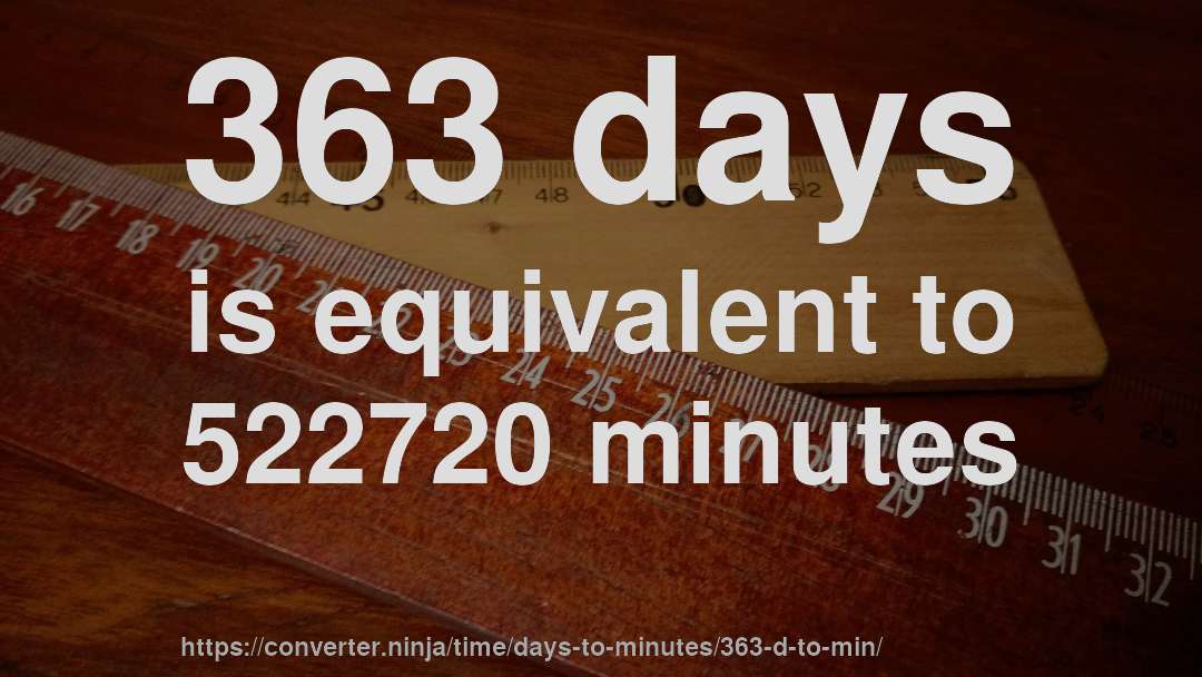 363 days is equivalent to 522720 minutes