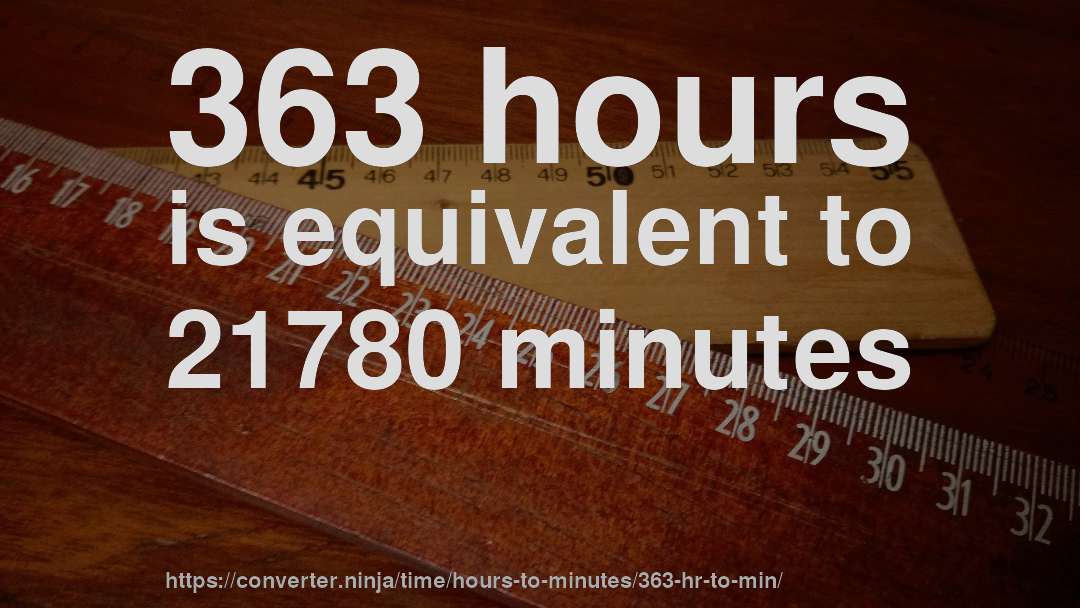 363 hours is equivalent to 21780 minutes