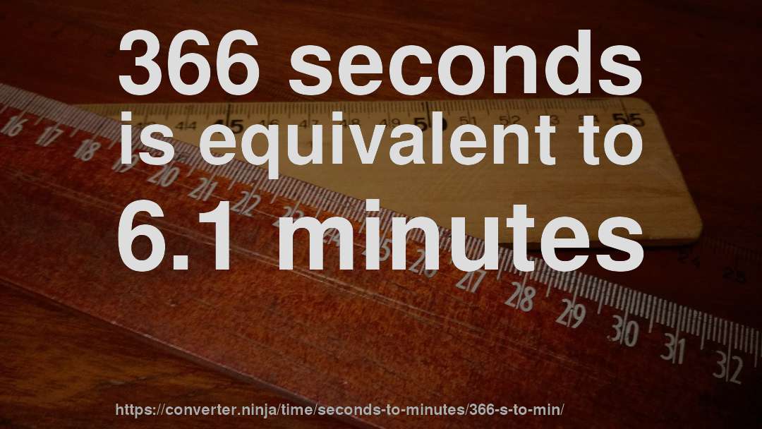 366 seconds is equivalent to 6.1 minutes