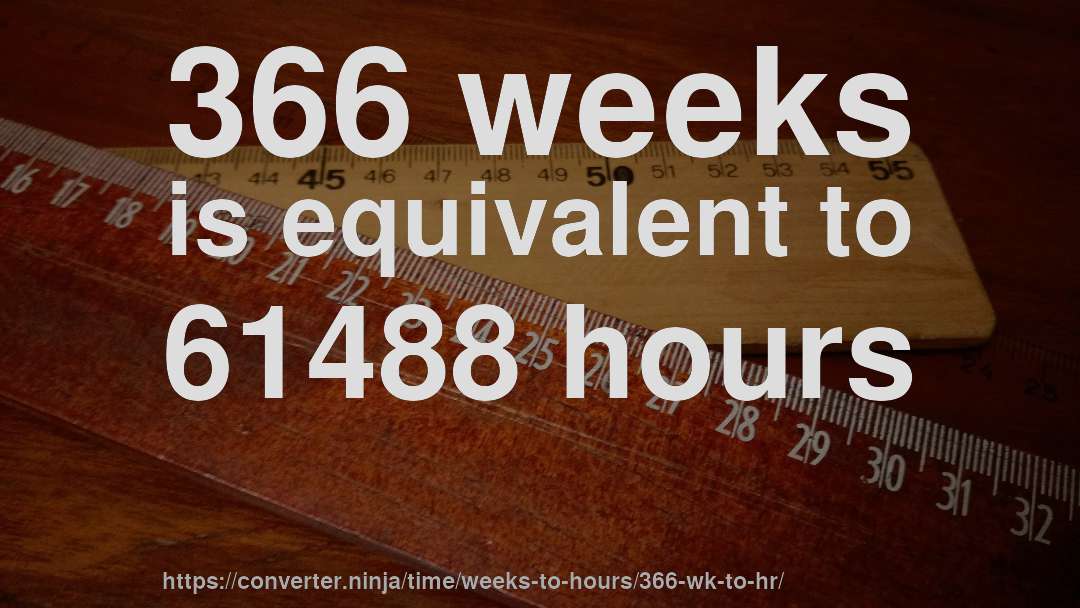 366 weeks is equivalent to 61488 hours