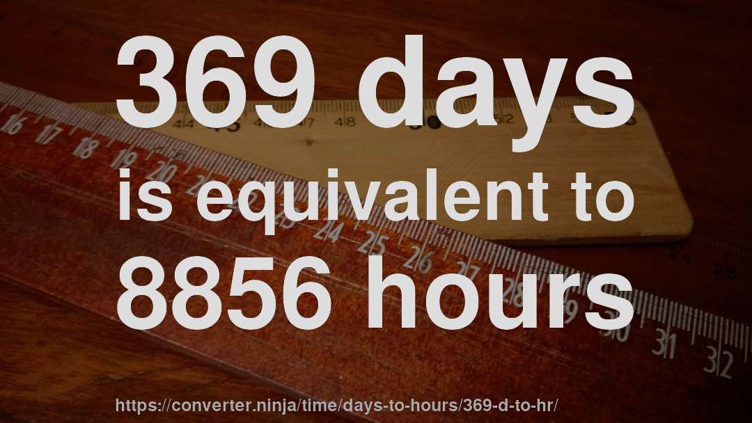 369 days is equivalent to 8856 hours