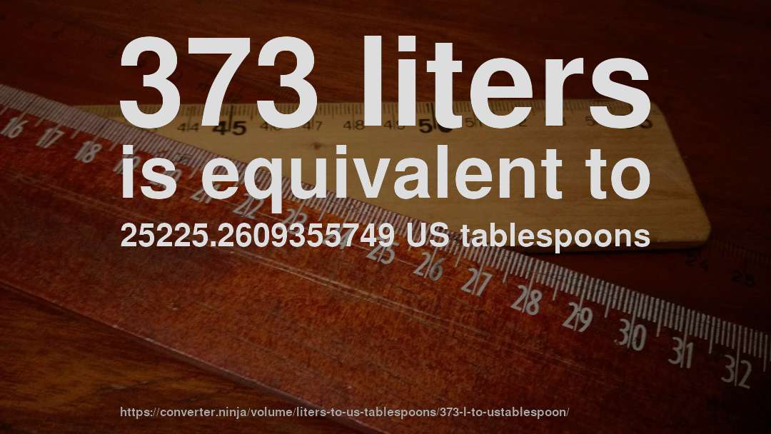 373 liters is equivalent to 25225.2609355749 US tablespoons