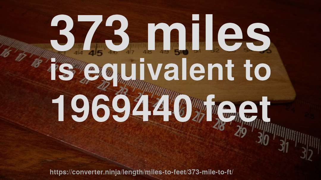 373 miles is equivalent to 1969440 feet