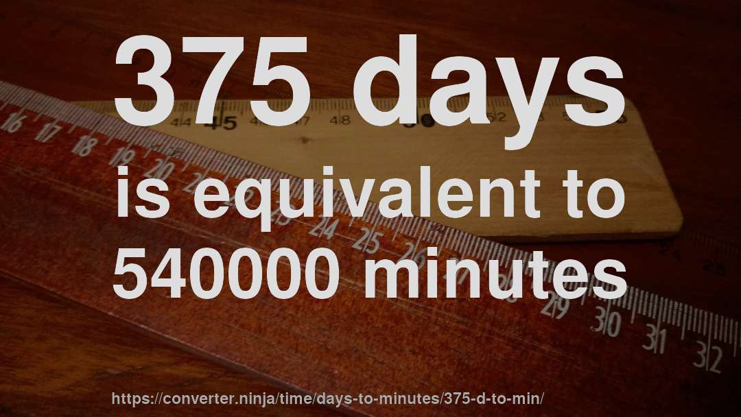 375 days is equivalent to 540000 minutes