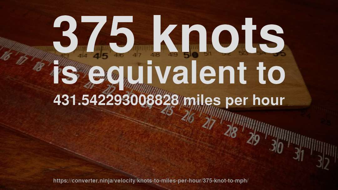 375 knots is equivalent to 431.542293008828 miles per hour