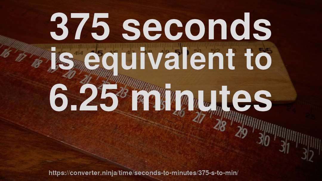 375 seconds is equivalent to 6.25 minutes