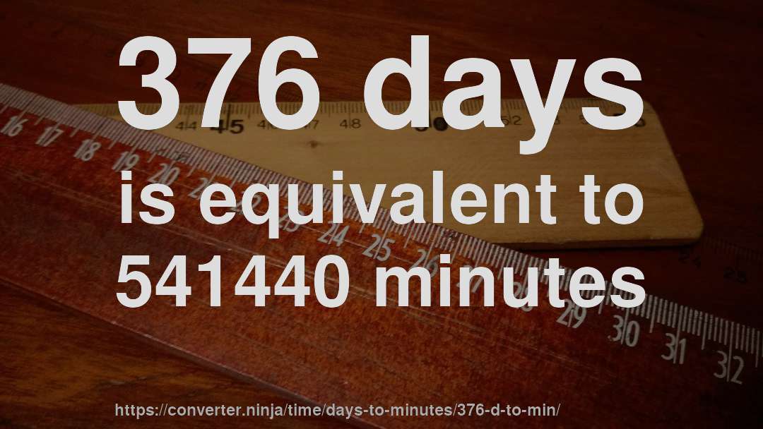 376 days is equivalent to 541440 minutes