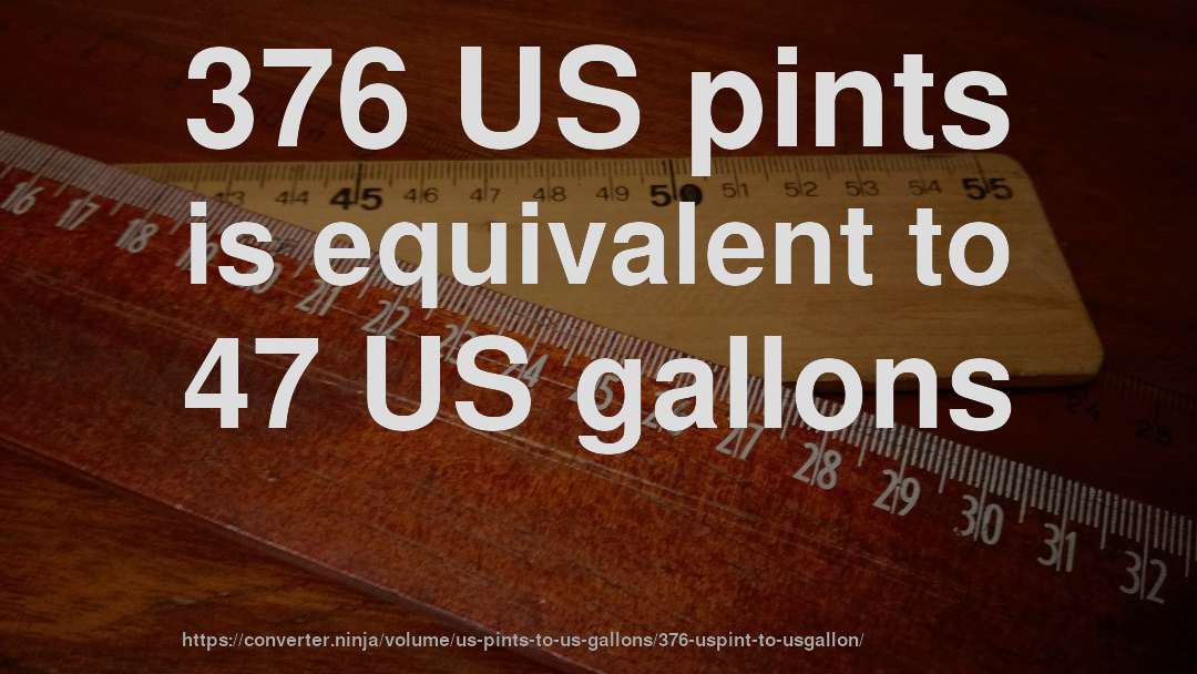 376 US pints is equivalent to 47 US gallons