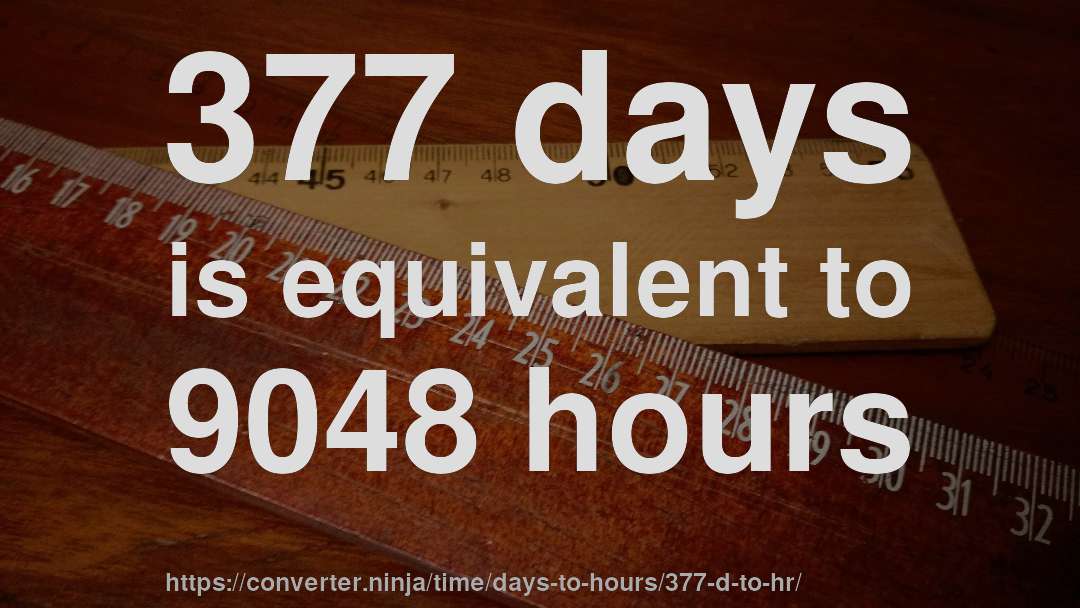 377 days is equivalent to 9048 hours