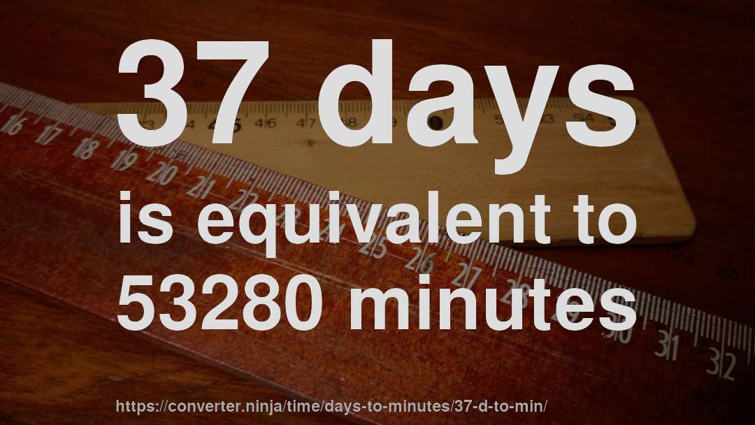 37 days is equivalent to 53280 minutes