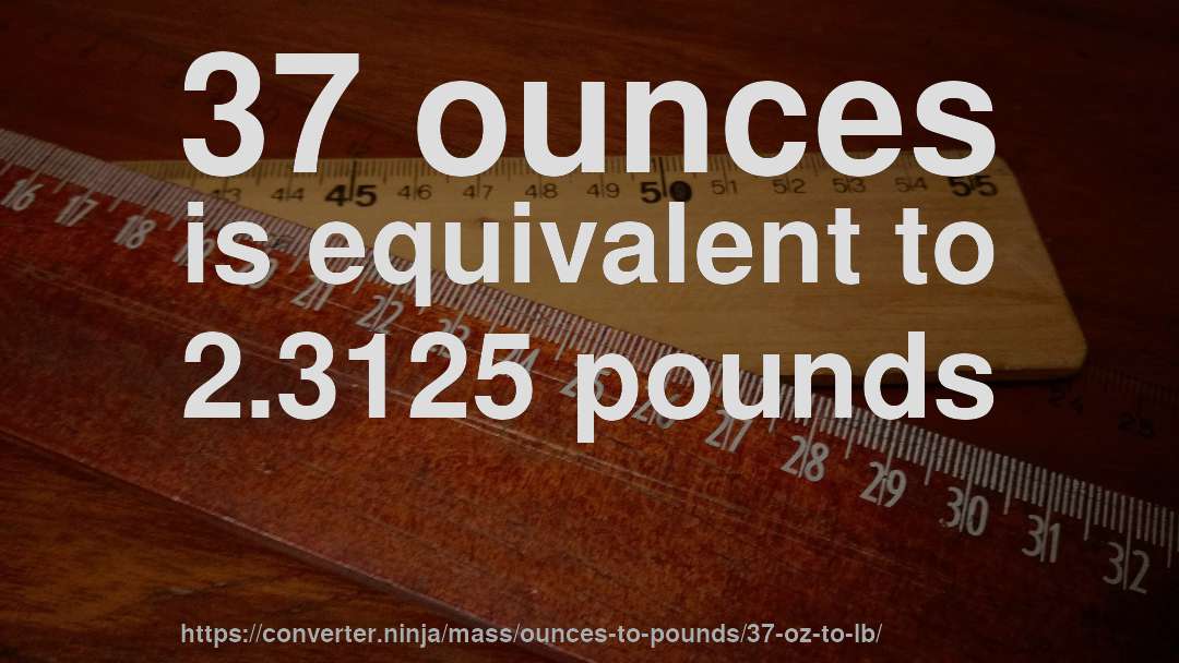 37 ounces is equivalent to 2.3125 pounds