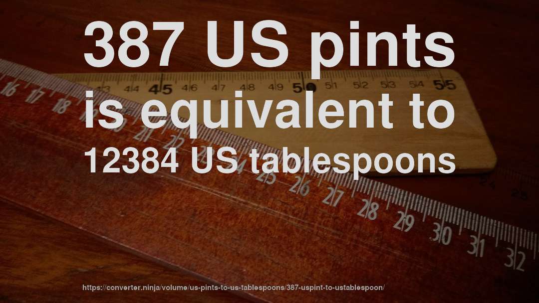 387 US pints is equivalent to 12384 US tablespoons