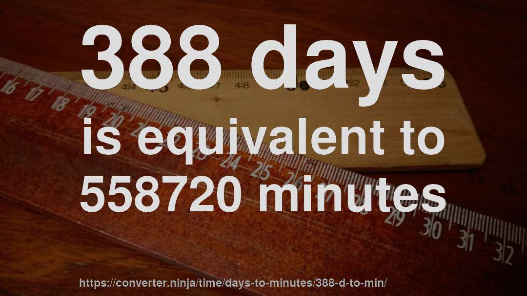 388 days is equivalent to 558720 minutes