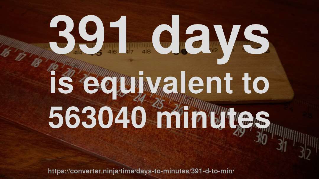 391 days is equivalent to 563040 minutes