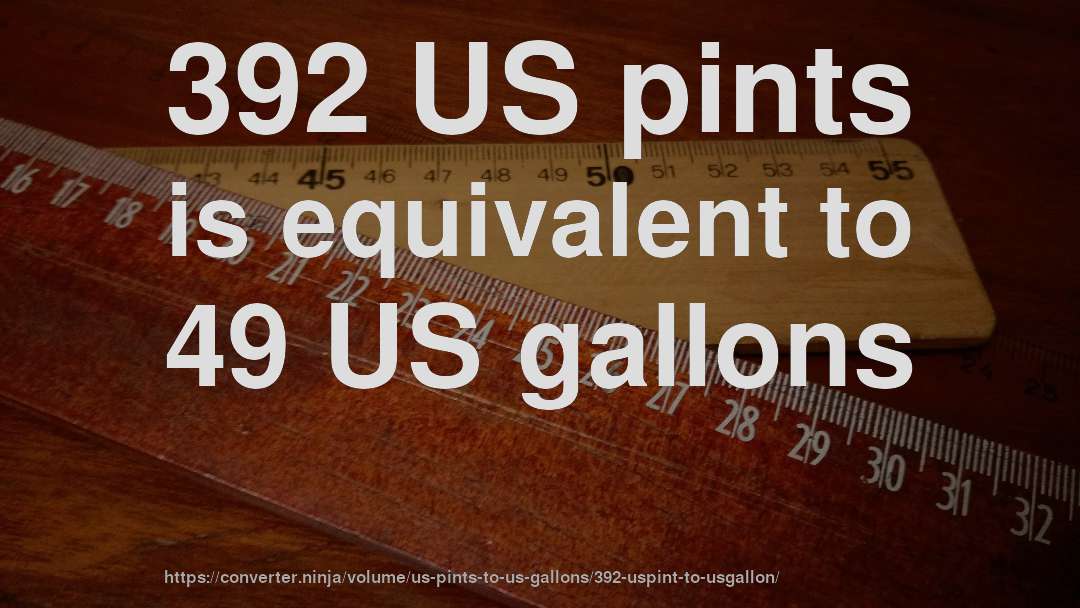 392 US pints is equivalent to 49 US gallons