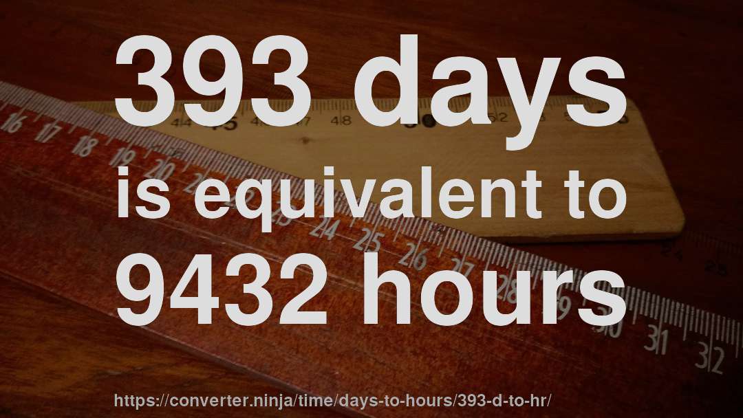 393 days is equivalent to 9432 hours
