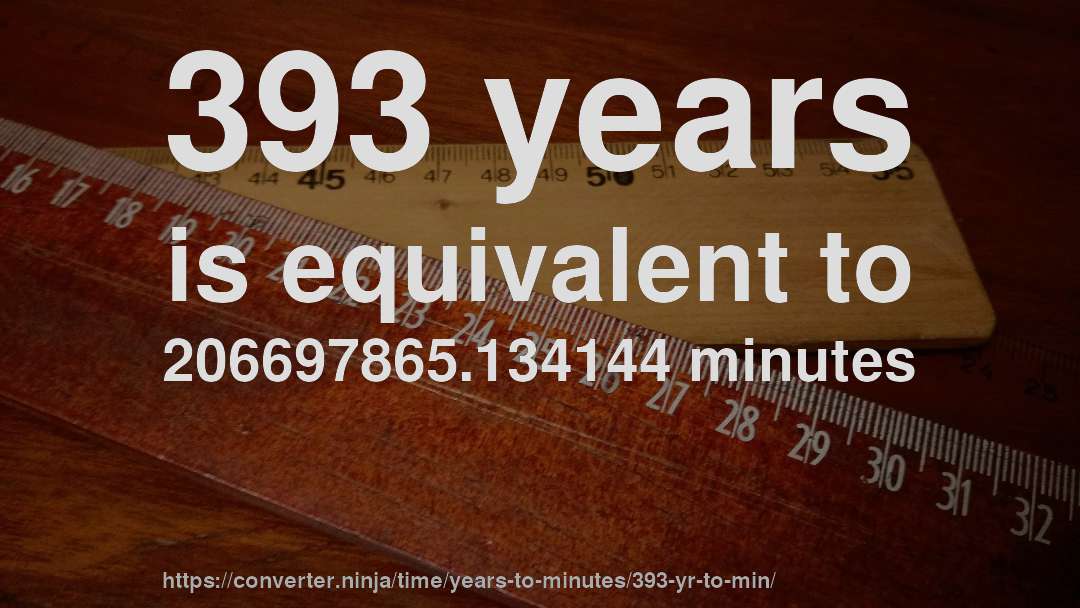 393 years is equivalent to 206697865.134144 minutes