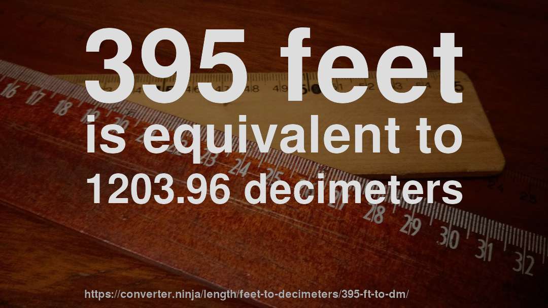 395 feet is equivalent to 1203.96 decimeters