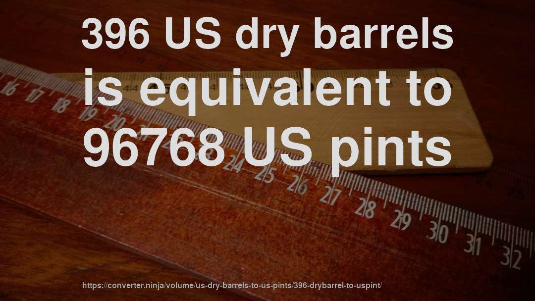 396 US dry barrels is equivalent to 96768 US pints