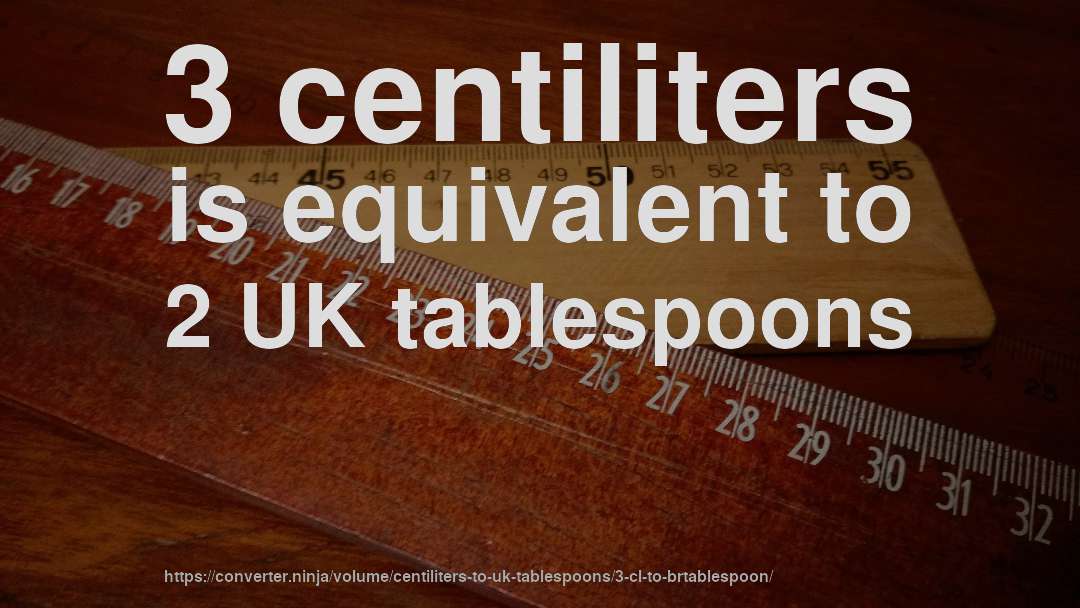 3 centiliters is equivalent to 2 UK tablespoons