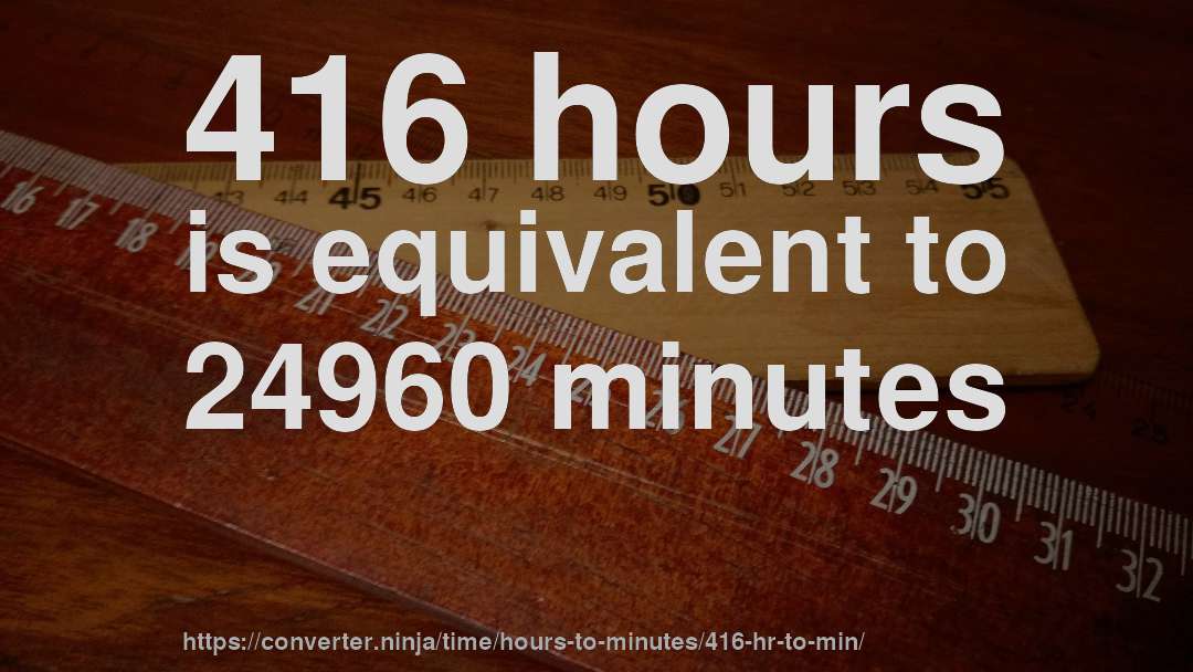 416 hours is equivalent to 24960 minutes