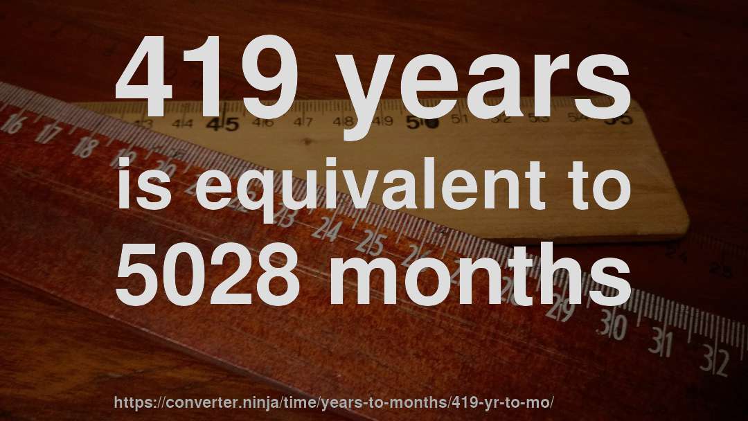 419 years is equivalent to 5028 months