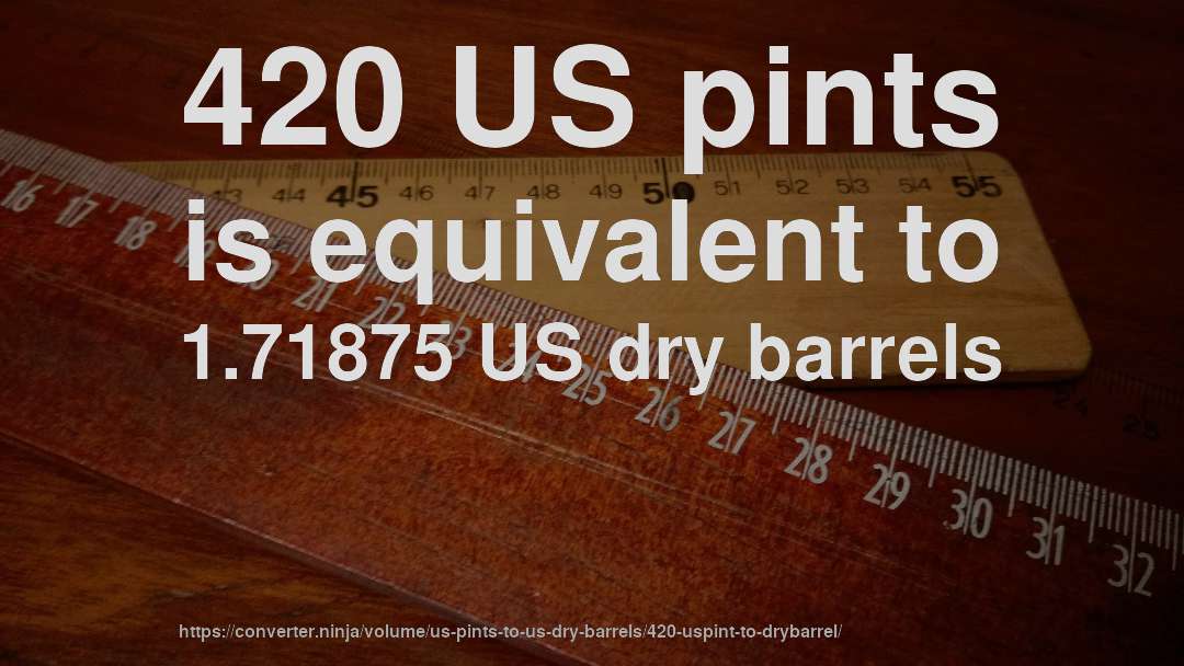 420 US pints is equivalent to 1.71875 US dry barrels