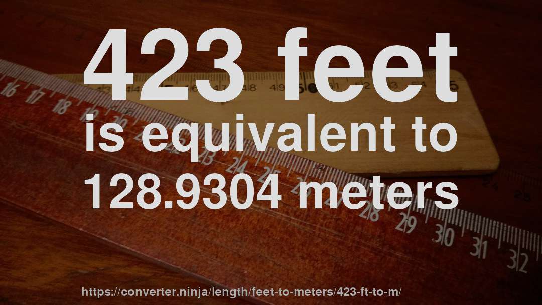 423 feet is equivalent to 128.9304 meters