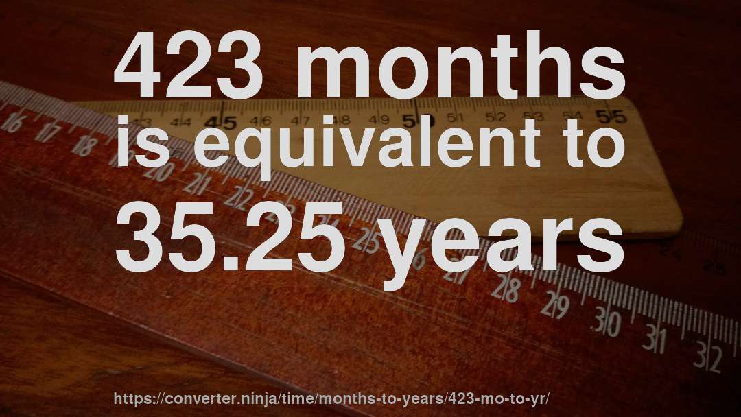 423 months is equivalent to 35.25 years