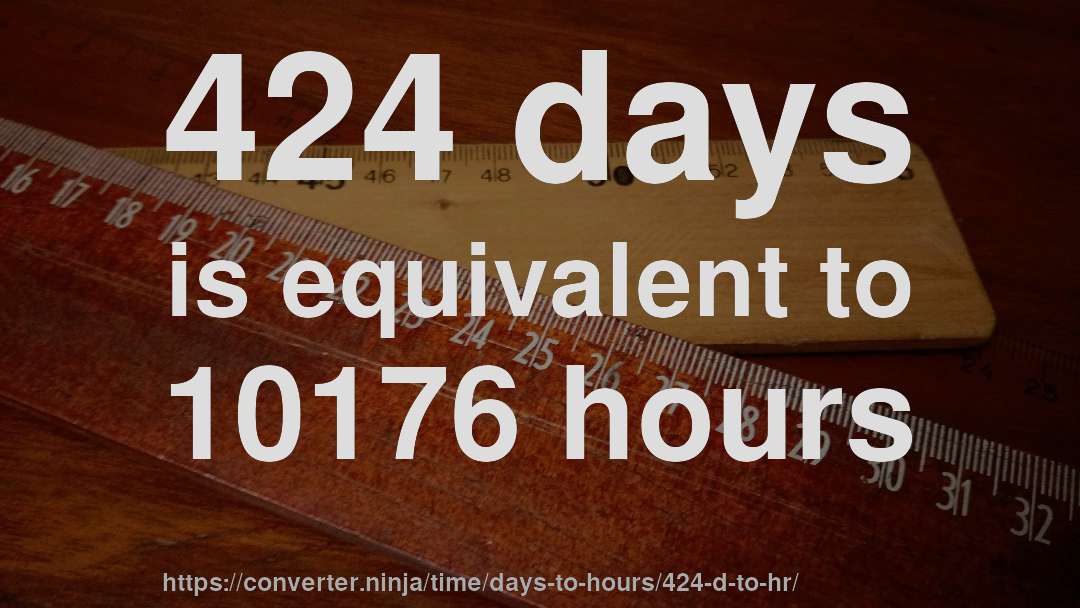 424 days is equivalent to 10176 hours