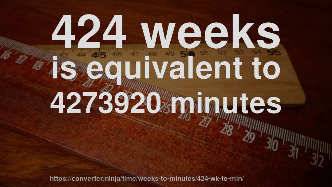 424 weeks is equivalent to 4273920 minutes