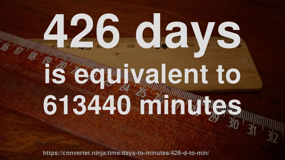 426 days is equivalent to 613440 minutes