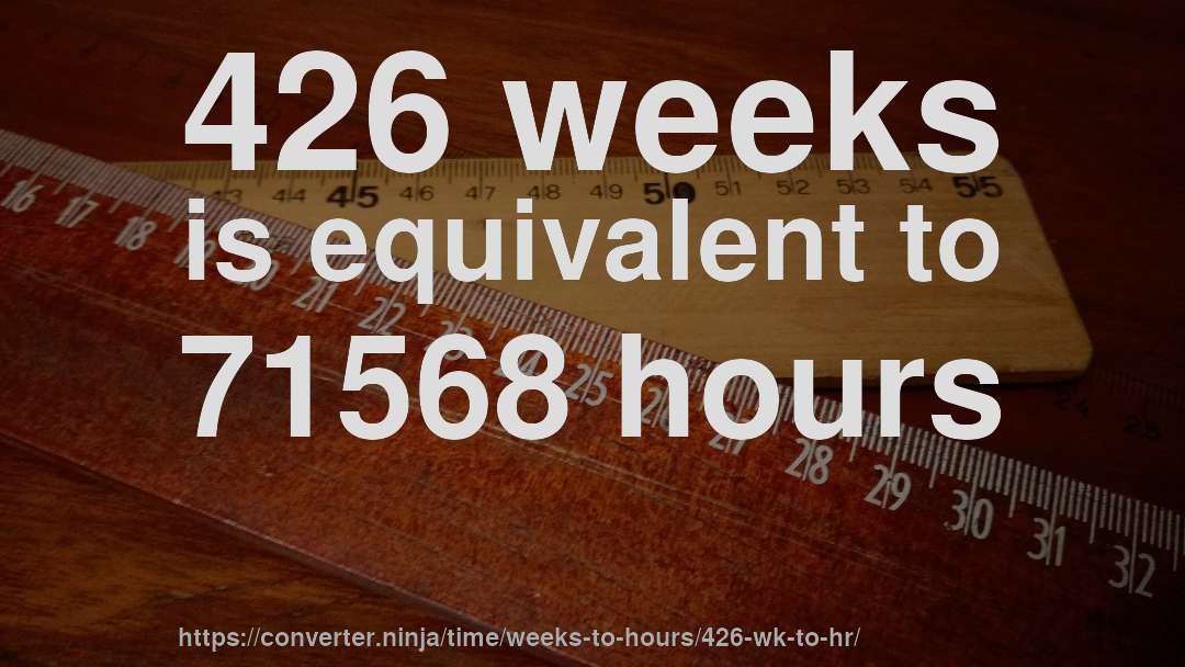 426 weeks is equivalent to 71568 hours