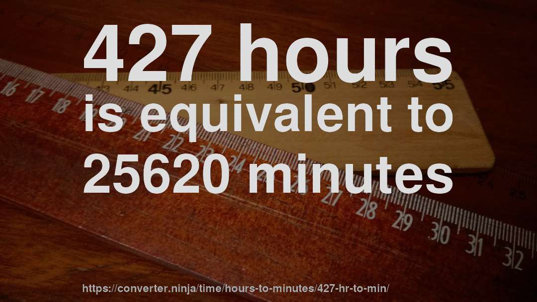 427 hours is equivalent to 25620 minutes