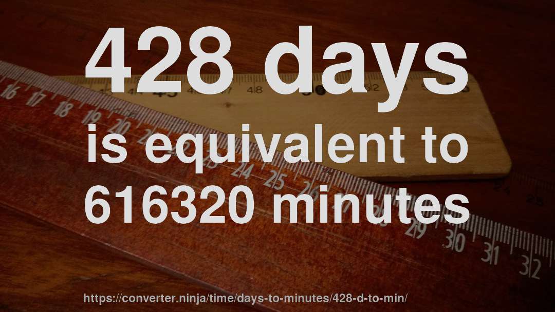 428 days is equivalent to 616320 minutes