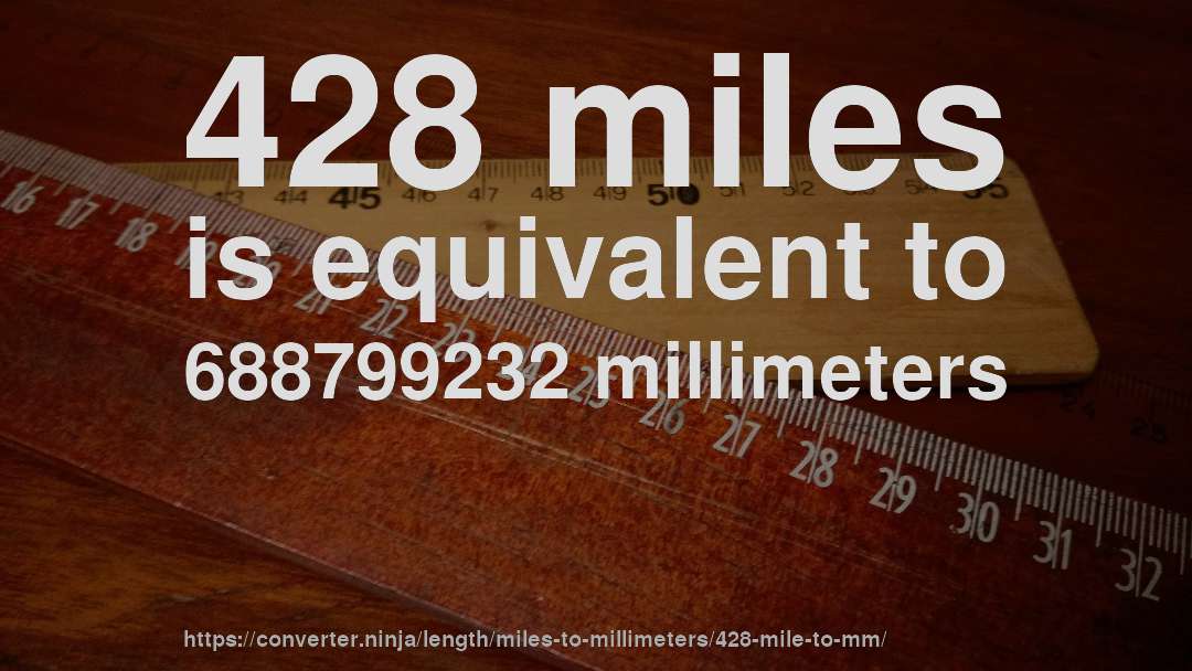 428 miles is equivalent to 688799232 millimeters