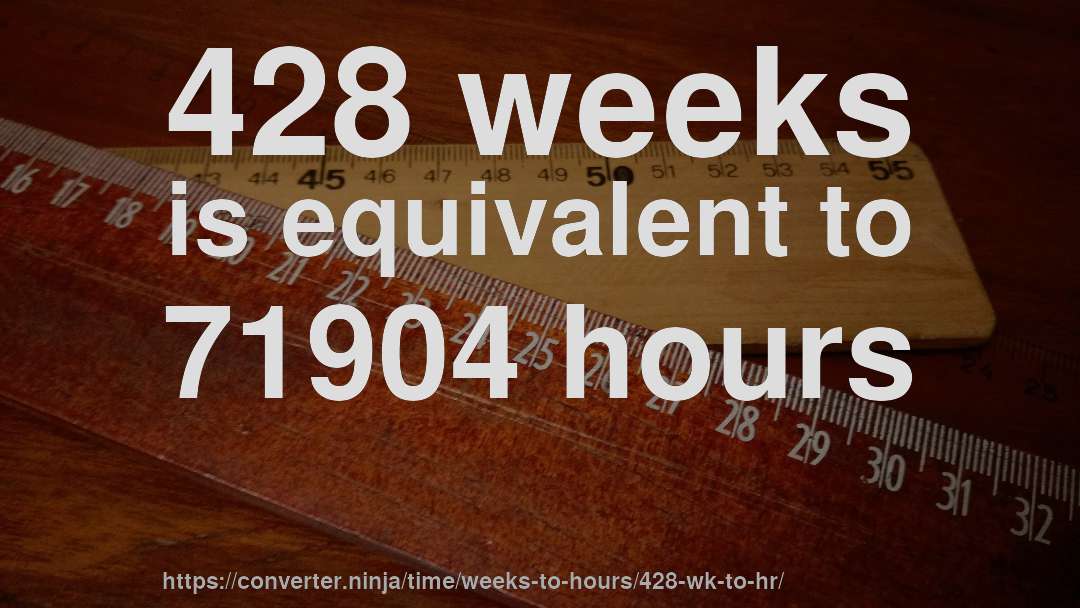 428 weeks is equivalent to 71904 hours