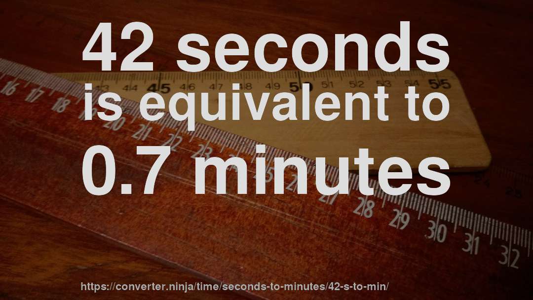 42 seconds is equivalent to 0.7 minutes