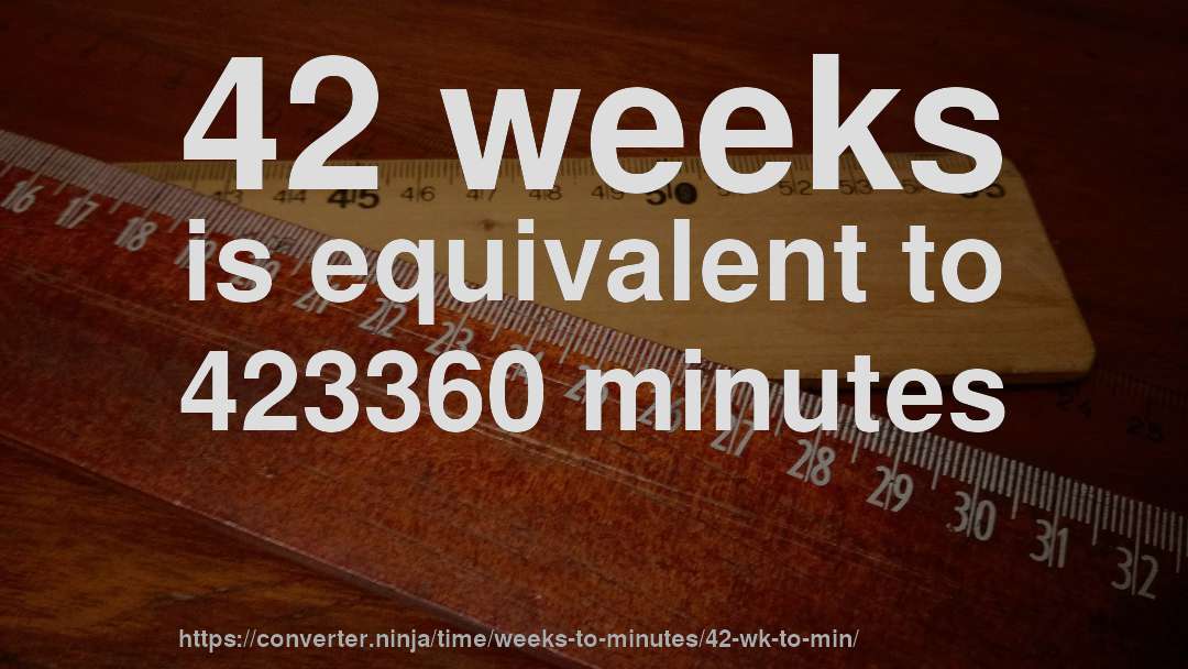 42 weeks is equivalent to 423360 minutes
