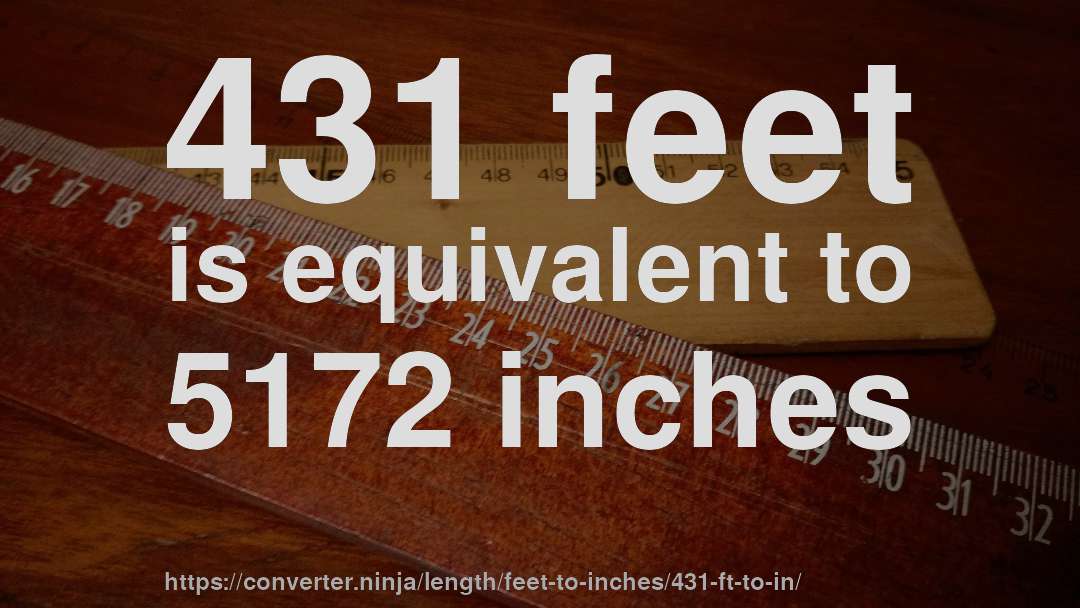 431 feet is equivalent to 5172 inches