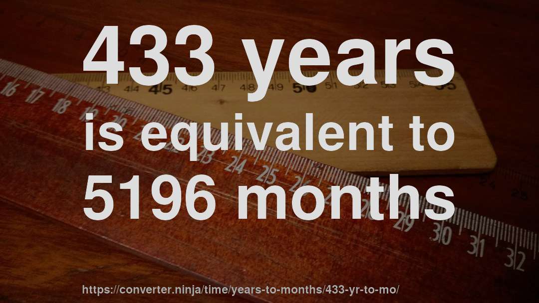 433 years is equivalent to 5196 months