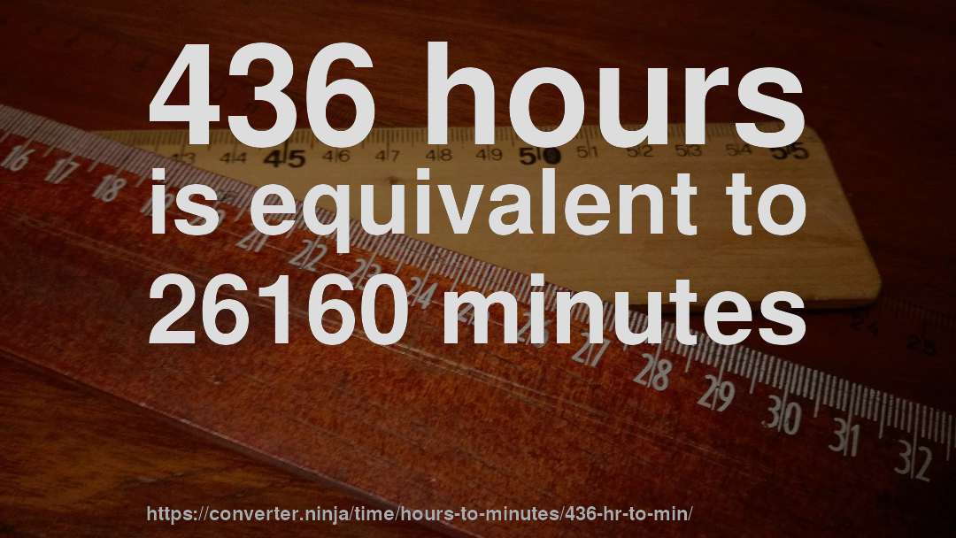 436 hours is equivalent to 26160 minutes