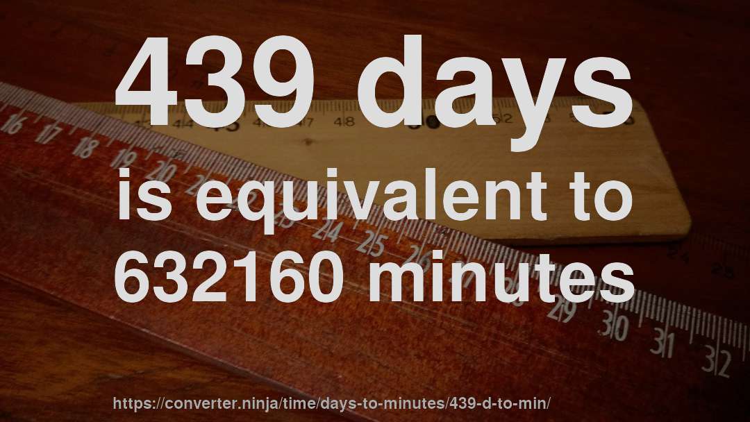 439 days is equivalent to 632160 minutes